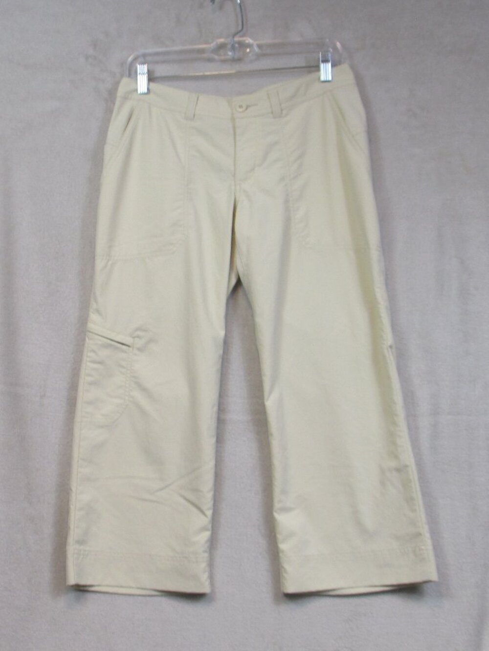 Patagonia Womens 2 Inter Continental Capris Khaki Crop Hiking Pants Zip Pockets